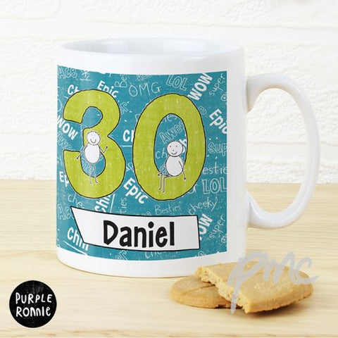 Personalised Purple Ronnie Big Age Male Mug