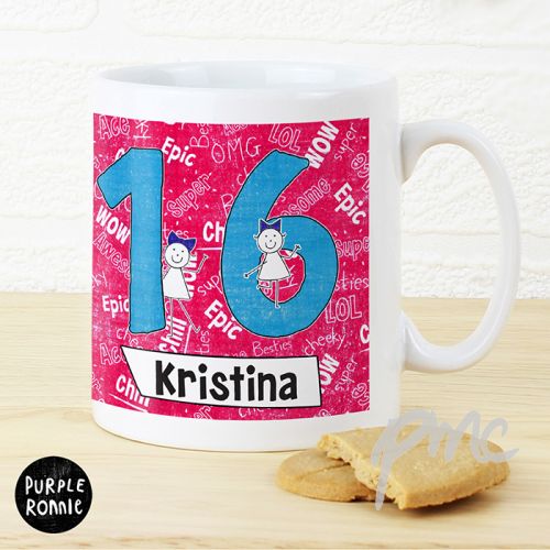 Personalised Purple Ronnie Big Age Female Mug