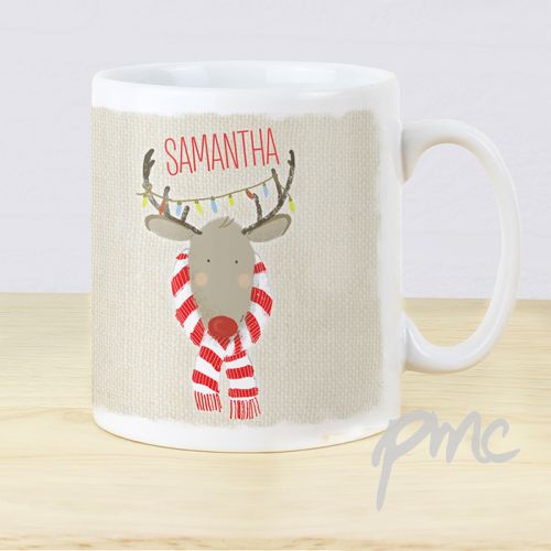 Personalised Retro Reindeer Mug