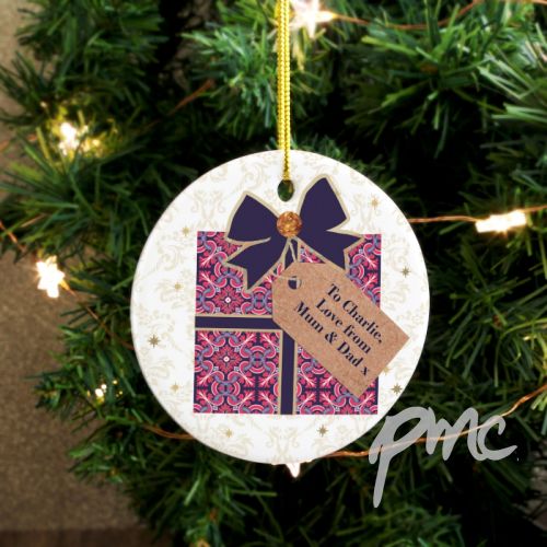 Personalised Luxury Present Round Ceramic Decoration