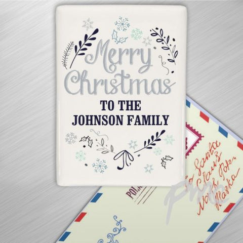 Personalised Christmas Frost Fridge Magnet
