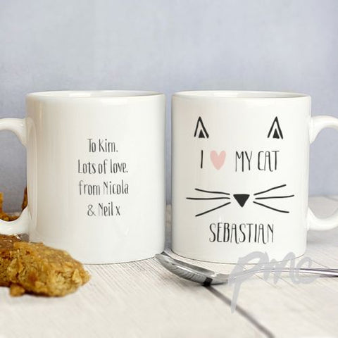 Personalised Cat Features Mug