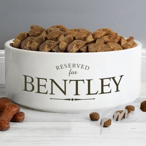 Personalised Reserved For 16cm Large White Pet Bowl