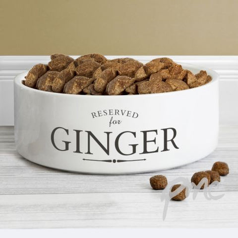 Personalised Reserved For 14cm Medium White Pet Bowl
