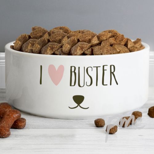 Personalised Dog Features 16cm Large White Pet Bowl
