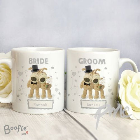 Personalised Boofle Wedding Couple Mug Set