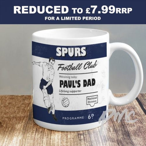 Personalised Vintage Football Navy Supporter's Mug
