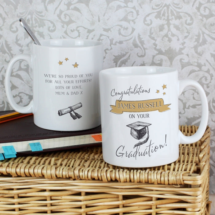 Personalised Gold Star Graduation Mug