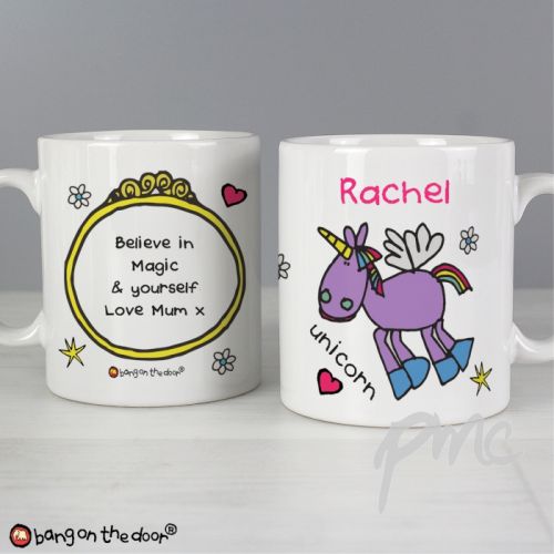 Personalised Bang on the Door Unicorn Mug