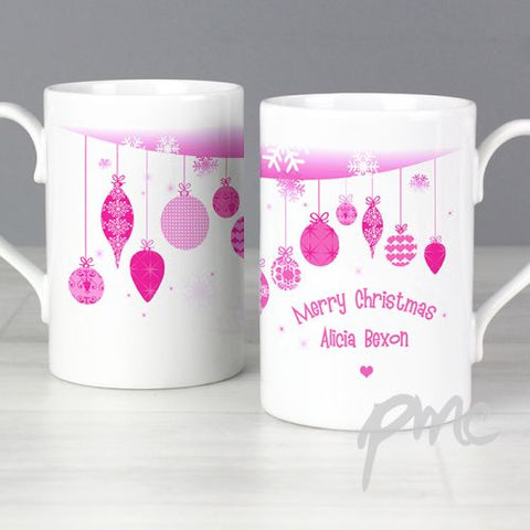 Personalised Christmas Bauble Slim Mug