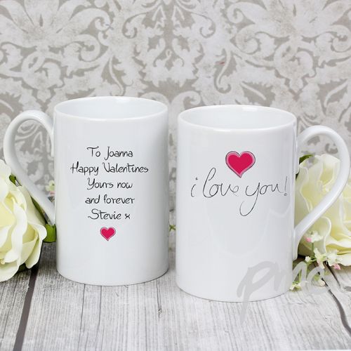 Personalised I Love You Slim Mug