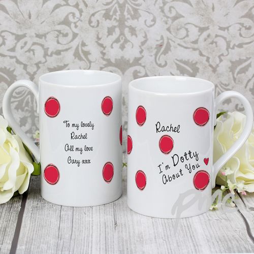 Personalised Dotty About You Slim Mug