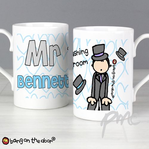 Personalised Bang on the Door Wedding Groom Slim Mug