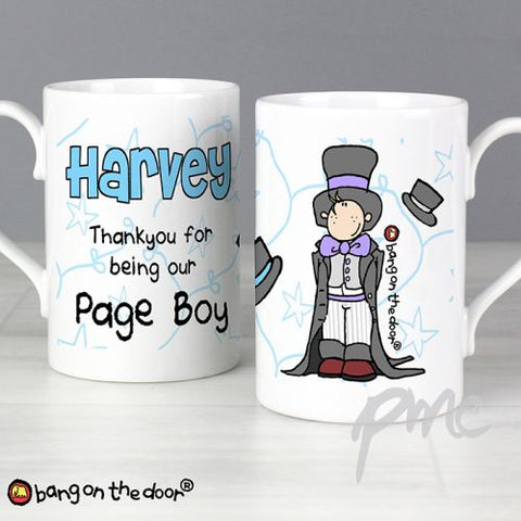 Personalised Bang on the Door Wedding Boy Slim Mug