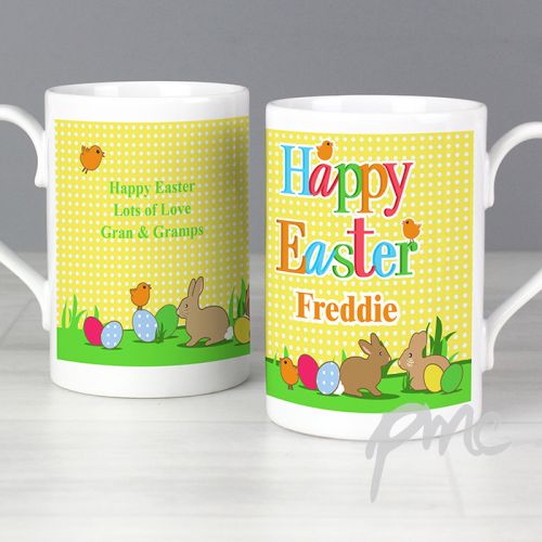 Personalised Happy Easter Bunny Slim Mug