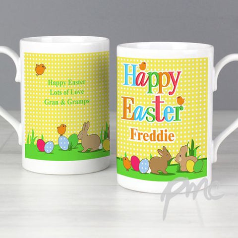 Personalised Happy Easter Bunny Slim Mug
