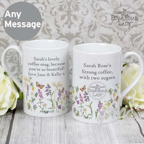Personalised Country Diary Wild Flowers Slim Mug