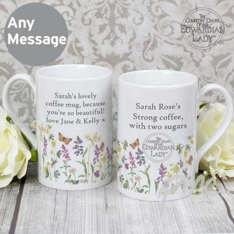Personalised Country Diary Wild Flowers Slim Mug