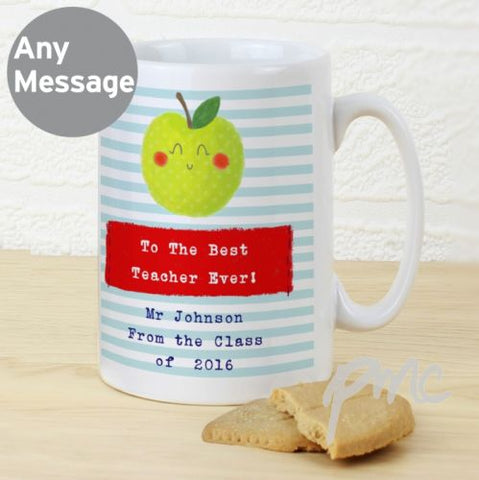Personalised Happy Apple Slim Mug