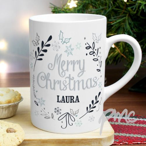 Personalised Christmas Frost Slim Mug