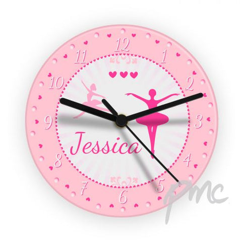 Personalised Ballerina Glass Clock
