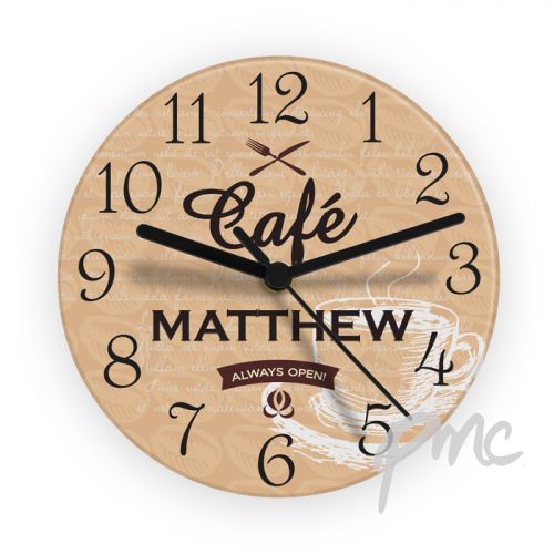 Personalised Cafe Glass Clock