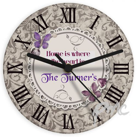 Personalised Butterfly Gem Clock