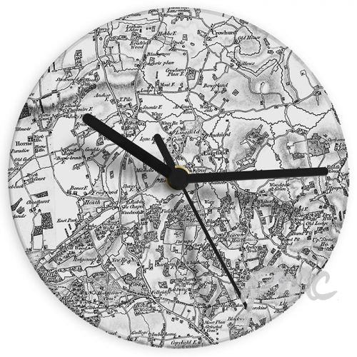 Personalised Old Series 1805 - 1874 Glass Map Clock