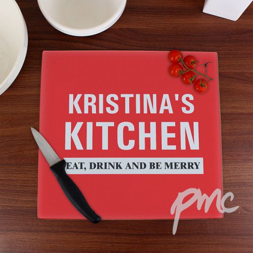 Personalised Kitchen Glass Chopping Board