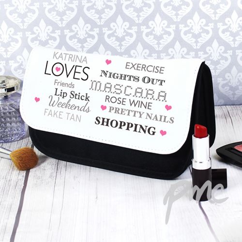 Personalised Top Ten Make Up Bag