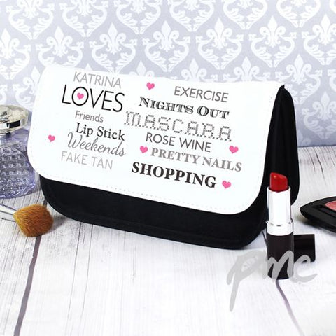 Personalised Top Ten Make Up Bag