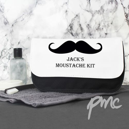 Personalised Moustache Men's Wash Bag