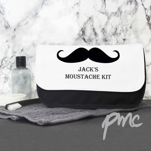 Personalised Moustache Men's Wash Bag