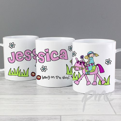 Personalised Bang on the Door Pony Girl Plastic Cup