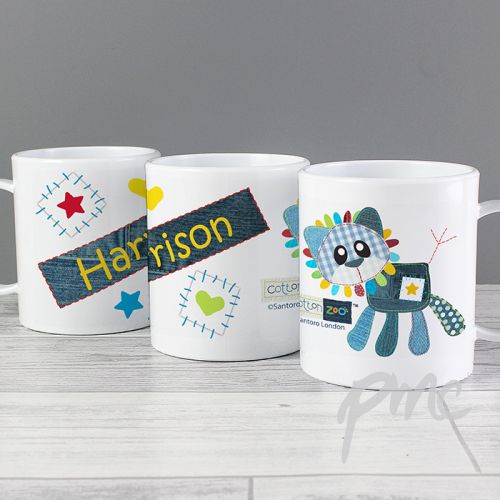 Personalised Cotton Zoo Denim the Lion Plastic Cup