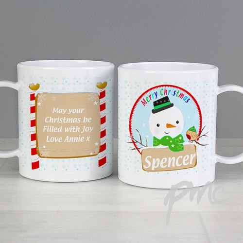 Personalised Snowman Plastic Cup