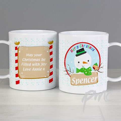 Personalised Snowman Plastic Cup