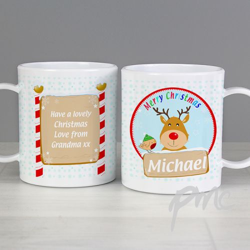 Personalised Rudolph Plastic Cup