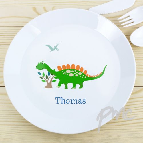 Personalised Dinosaur Plastic Plate