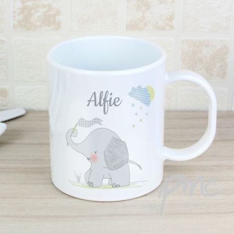 Personalised Hessian Elephant Plastic Mug