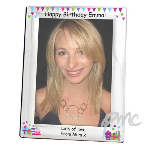 Personalised Birthday Presents Silver 5x7 Photo Frame