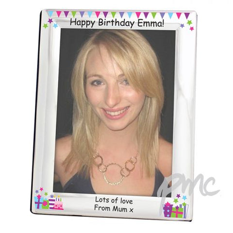 Personalised Birthday Presents Silver 5x7 Photo Frame