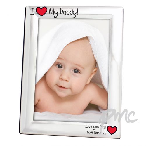 Personalised I Heart My.. Silver 5x7 Photo Frame