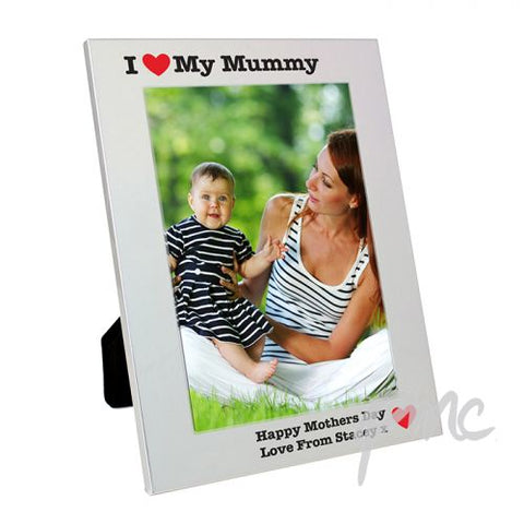 Personalised Silver 5x7 I Heart Photo Frame