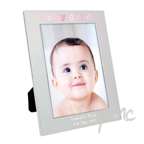 Personalised Silver 5x7 Baby Girl Photo Frame