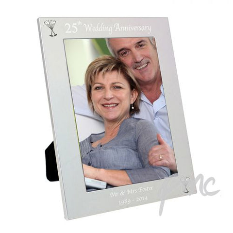 Personalised Silver 5x7 25th Wedding Anniversary Photo Frame