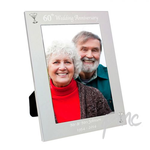 Personalised Silver 5x7 60th Wedding Anniversary Photo Frame