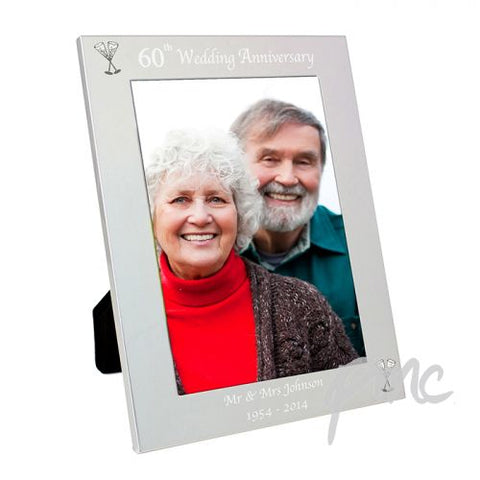 Personalised Silver 5x7 60th Wedding Anniversary Photo Frame