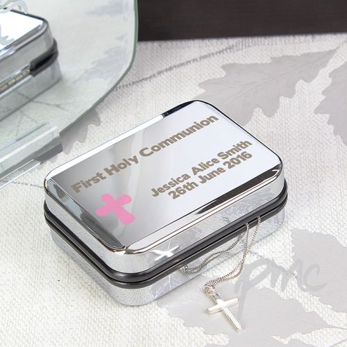 Personalised Pink Cross Necklace Box