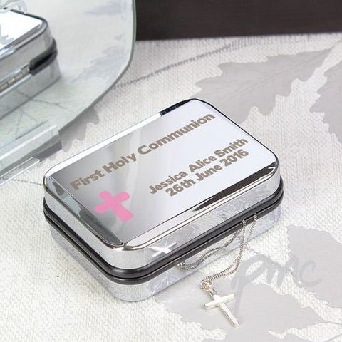 Personalised Pink Cross Necklace Box